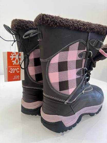 Lipstick – Check Snowboots – Womens – Pink / Brown