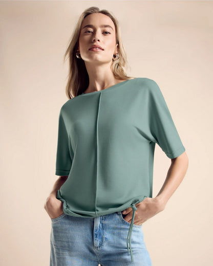 Street One - Silk Look Shirt with Draw String - 321949