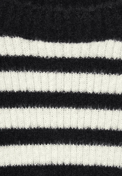 Cecil - Stripe Feather Yarn Pullover - 302608