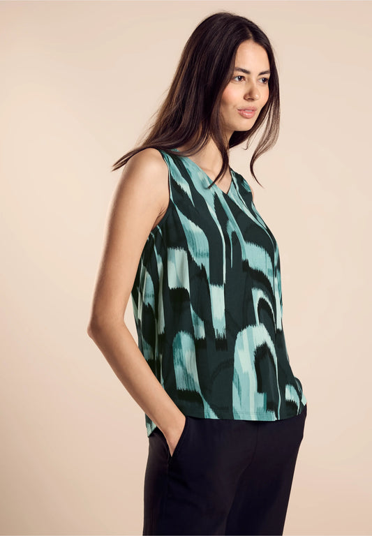 Street One - Printed Top with Smock - 321802
