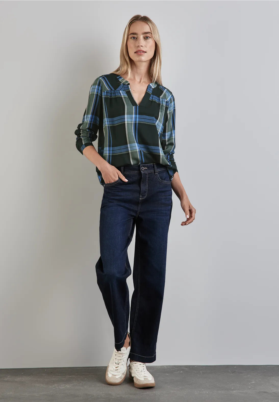 Street One - Check Blouse with New Placket - 344959