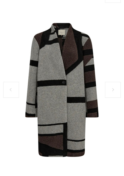 Freequent - Coat with Jacquard Pattern - 204813