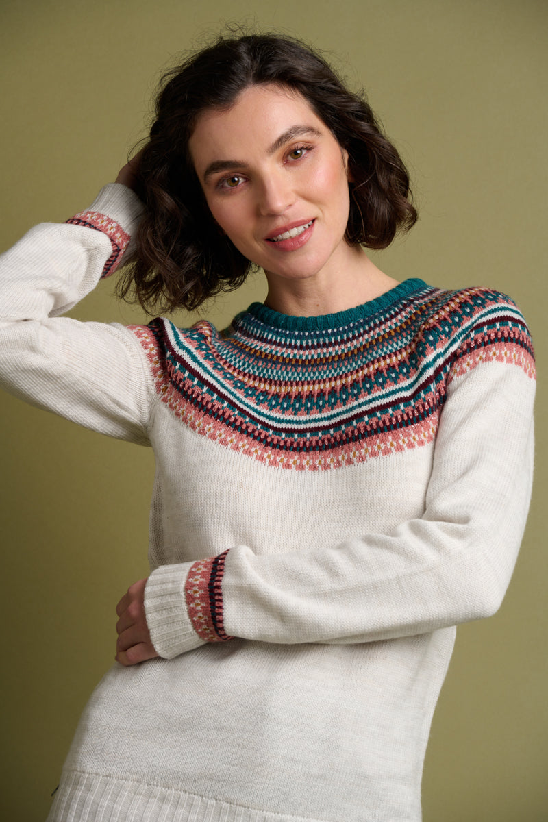 Brakeburn Fair Isle Sparkle Knit Jumper 10922 Lipstick