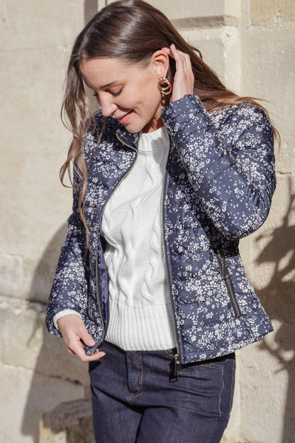 Actuelle - Light Padded Flower Print Jacket - 23H208