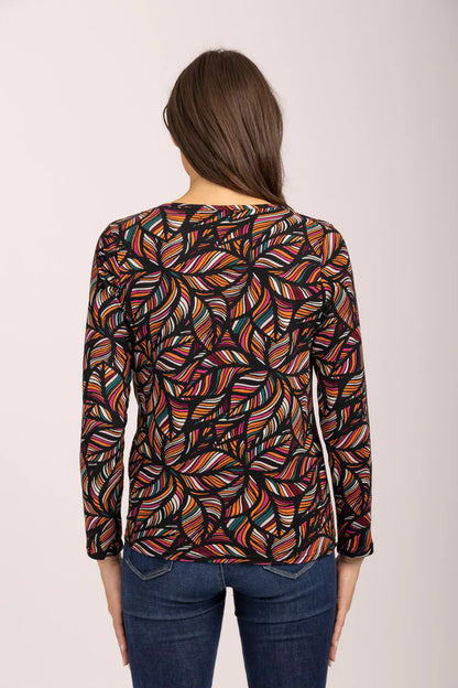 Mudflower - Abstract Leaf Print Tie Top - 691