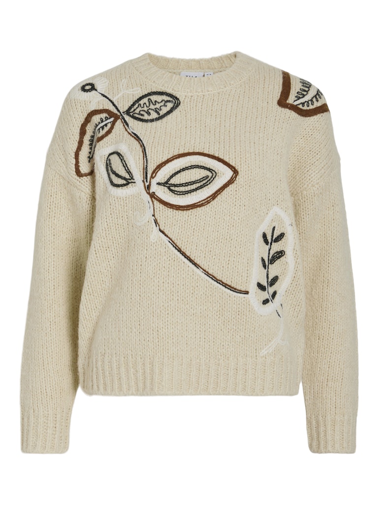 Vila - Brida O-Neck Embroidered Knit - 14098817