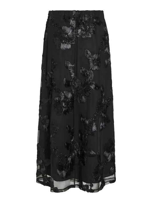 Vila - Stelle Embroidered Midi Skirt - 14100605