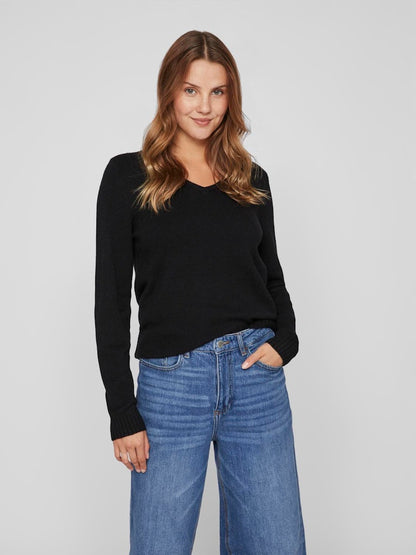 Vila - V-Neck Knit Tops - 14042769w4