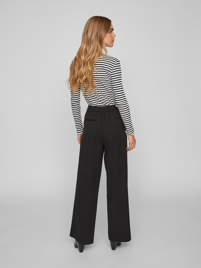 Slim fit tailored trousers with high waist black Vila | La Redoute