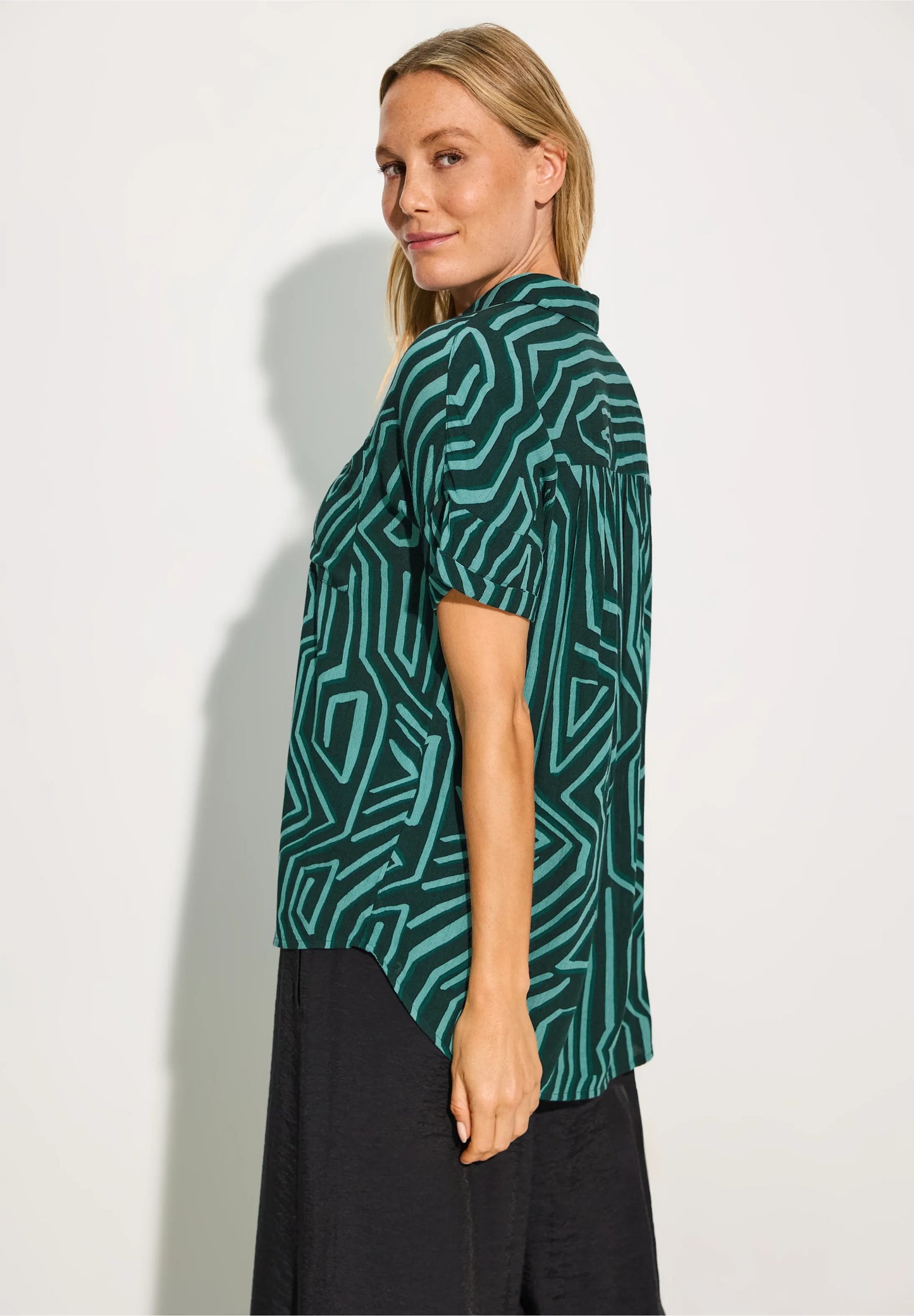 Cecil - Printed Blouse with Pockets - 344907