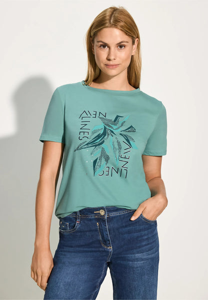 Cecil - Multicoloured Leaves FP T-Shirt - 321768